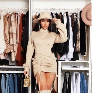 Fashion Nova Sweatshirt Dress, Shoulder Pad